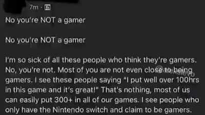 Neckbeard doesn't leave his room so he can spend all his life playing video games.