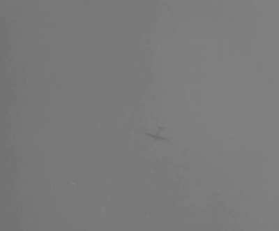 Messerschmitt Bf 109 shoots down a British barrage balloon over Dover during the Battle of Britain in 1940