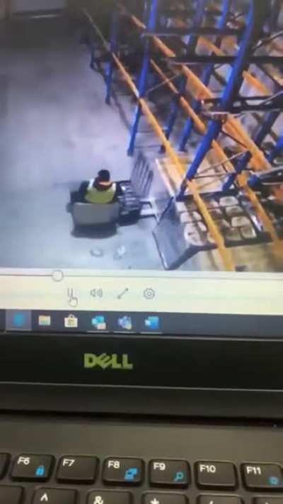 to move a pallet from the rack with a forklift