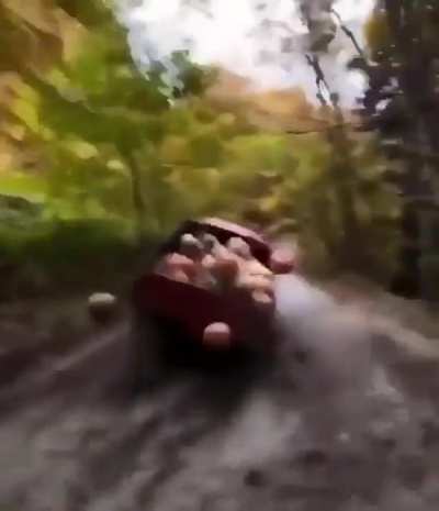 The correct way to go mudding.