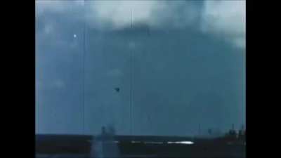 Colored compilation of Japanese Kamikaze pilots being shot down by AA & attacking ships in the Pacific 1944