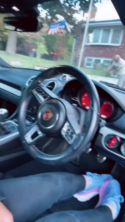 Lauren in a car