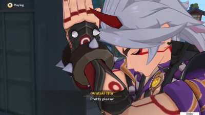 Itto begging in the new Test of Courage event🛐