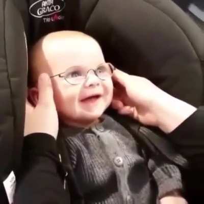 This baby seeing his mom clearly for the first time!