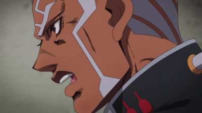 Pucci chasing Emporio while Lord of a Dead Empire plays in the background.