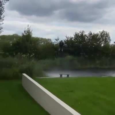 Man enjoying his jetpack flying time