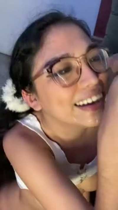 PSA: Glasses look cute covered in cum
