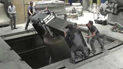 Testing a freshly cast bell
