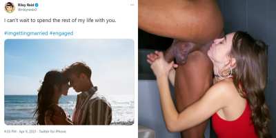 Do you think Riley Reid’s husband sits at home jerking his tiny white cock while his wife worships bbc all day?