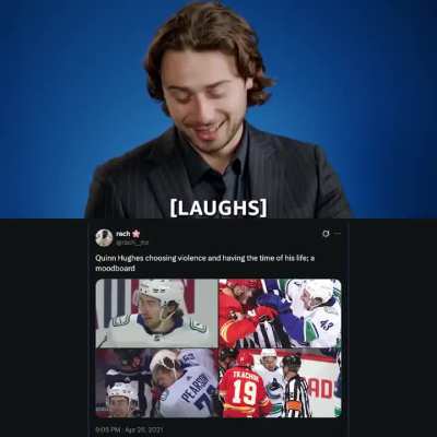 [Sports on Prime Canada] Never seen Quinn Hughes smile so much