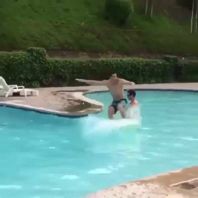 HMB while I slide across the pool