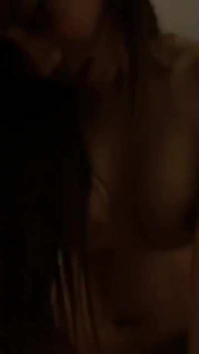 Cute amateur riding