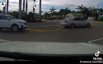 Roundabout completely confuses driver