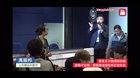 Reporter giving the police a taste of their own torch-flashing medicine during today’s police press conference
