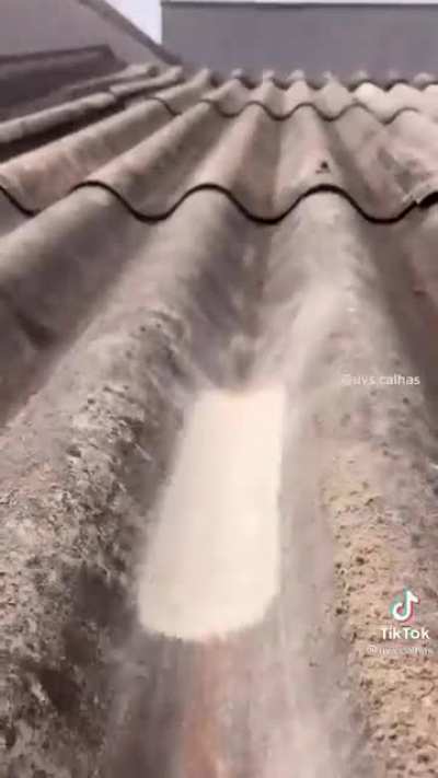 ...to grind and sand asbestos roofs to make them look new. (FYI: don't do that - asbestos causes cancer)