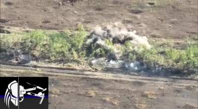 Ukrainian FPV drones and artillery conduct strikes against Russian forces. November 2023; no location given; original audio