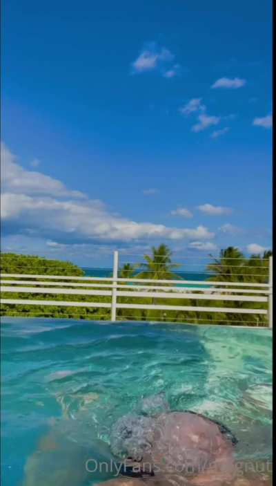 Big balls swimming pool wet.