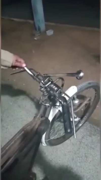 The bike horn? It's a gun