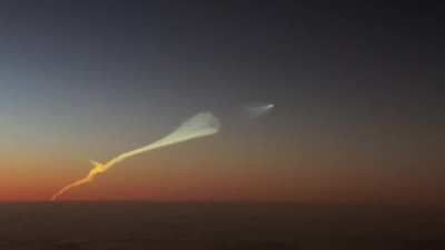 Caught the Falcon Heavy second stage separation and ignition on my flight. We were over the Turks and Caicos Islands at 34,000’. One of the coolest things I’ve ever seen.