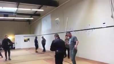 He can parry the sword, but can he parry the ground?