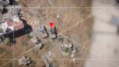 Hamas releases footage showing a drone dropping a grenade on an Israeli tank in Jabalia [12/5/2024]