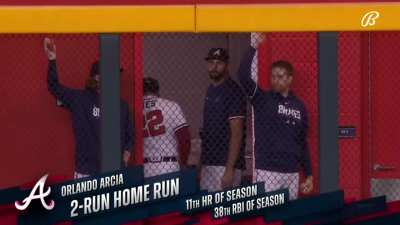 [Highlight] [Highlight] Orlando Arcia's 2-run homer gives the Braves a 3-run lead over the Angels in the seventh.