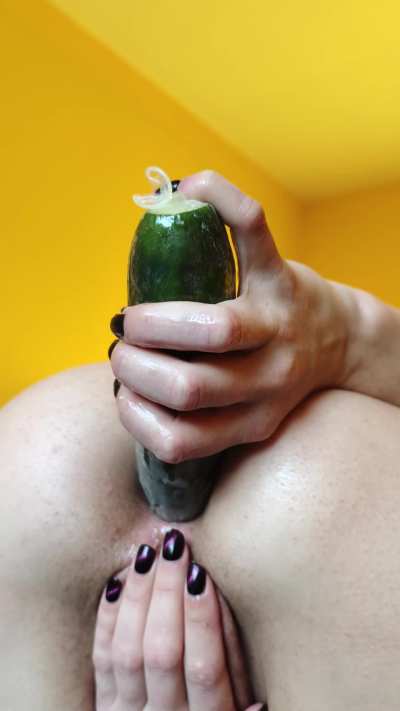 A nice fresh cucumber feels so good.