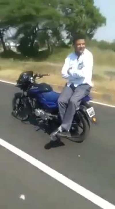 HMRB while I ride this motorbike sideways