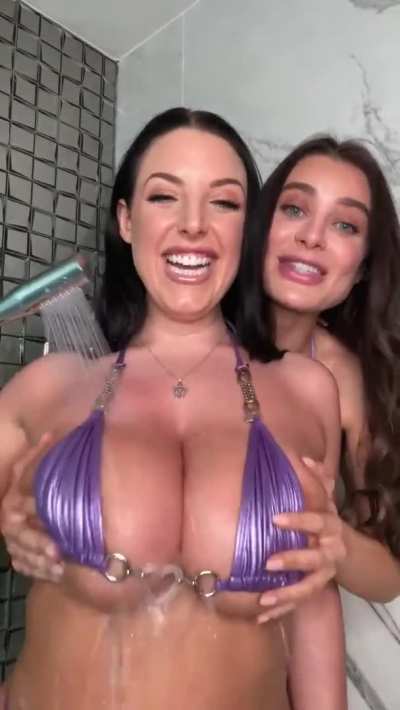 Lana loving Angela's rack