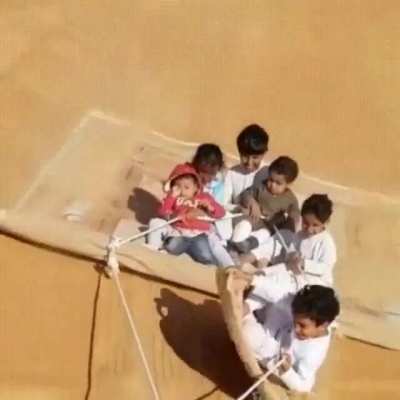 How the kids have fun in desert