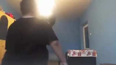 WCGW kicking a ball at a wall