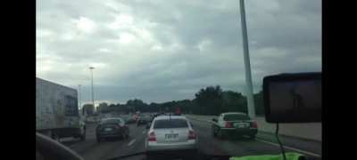 Guy records himself in his car