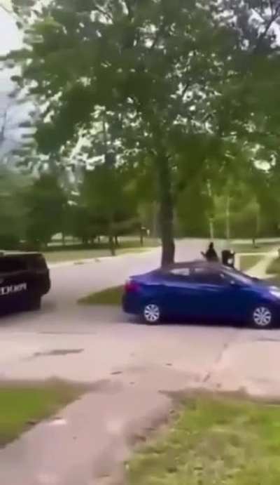 Woman moons police and gets tazed.