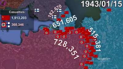 Siege of Leningrad in 1 minute using Google Earth