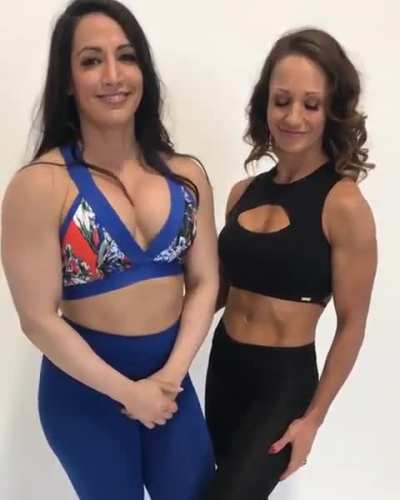 Muscle girl flexing 