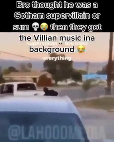 Man dressed as supervillain wielding knife attempts to stop a bullet with his bare hands