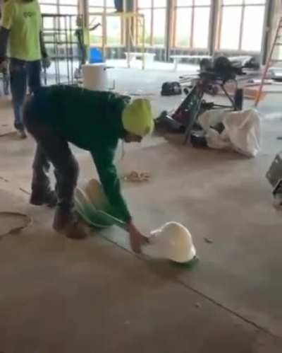When you think you can invent a fast and hard way to wear a safety cap