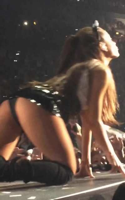 Ariana bent over on stage like a little slut