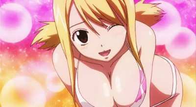Lucy Heartfilia waving her massive breasts [Fairy Tail]