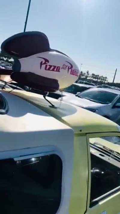 Today in Anaheim 🍕Pizza Planet delivery truck.