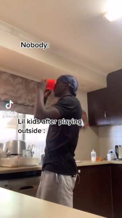 Kids after playing outside