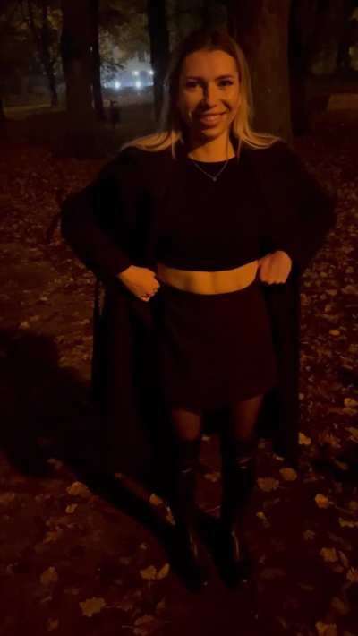What would you do if you found me exposing my breasts in the public park like this (and you know no one else can find us)