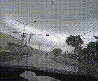 Tornado touching down in traffic
