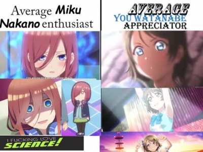 Average Miku Nakano Enthusiast Vs. Average You Watanabe Connoisseur