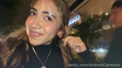Shameless cum walk 