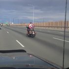 Captain America on his way to fight Thanos