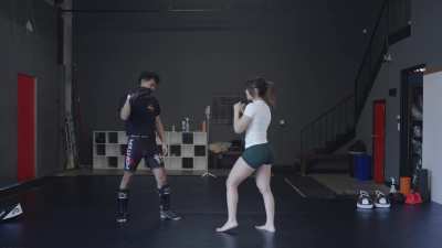 Trainer gets kicked by trainee
