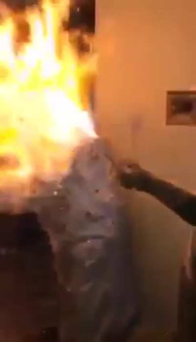 What can go wrong when you burn birthday snow spray?!