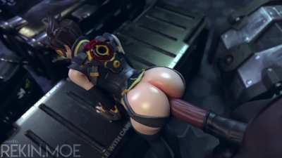 Tracer taking a huge horsecock balls deep (comandorekin)