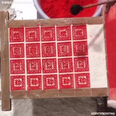 Making traditional steam rice cake